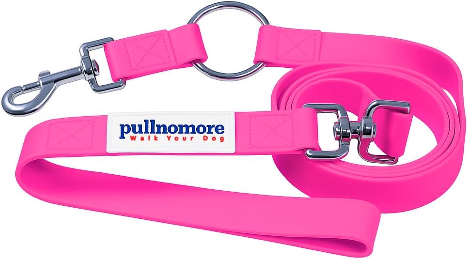 No-Pull Dog Leash, Chew Resistant, Waterproof, Durable PVC Material, Multiple Sizes and Colors (Pink, Small)