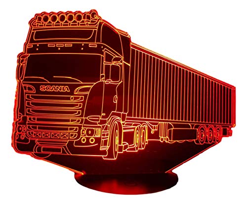 Camion scania. (3), lampe illusion 3D à LED - leds illusion 3D - 7 Couleurs