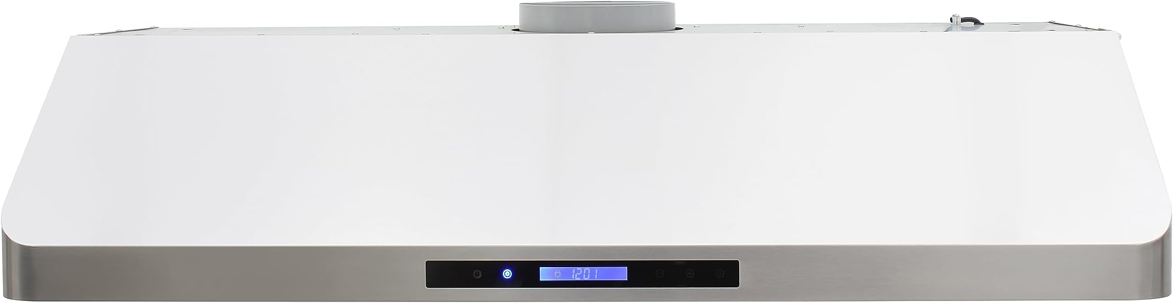 Range Hood Under Cabinet Installation with Exhaust Duct, Touchscreen LED Lights 4-Speed Fan with Remote Control and Dishwasher Safe Filter, 48-Inch, Metallic