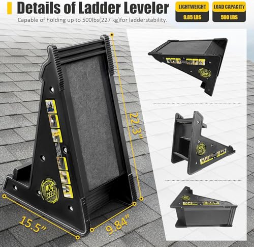 Image of 2 Pack Stable Platform Ladder Leveler - Ladder Levelers for Extension Ladders with Storage for Uneven Surfaces