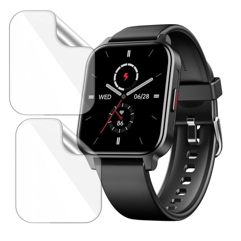 Image of 2 Pack| Smartwatch Screen Protector for boAt Wave Call 2 Plus |1.96 inch| | Flexible TPU Film, 9H Scratch Resistant, Bubble Free Installation - Not Tempered Glass