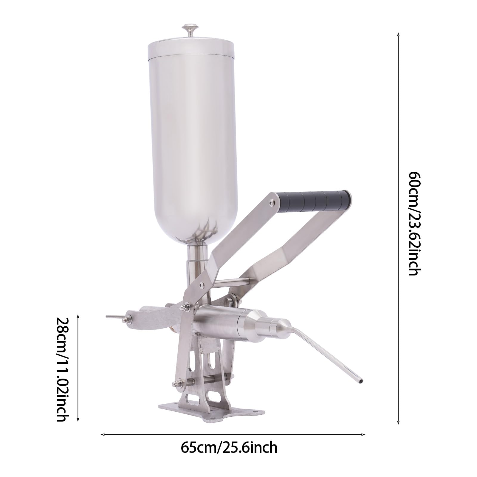 Donut-Füllmaschine manuell 5L Edelstahl, Creme-Befüller mit 4 Düsen | Creme-Spritzgerät für Donuts & Gebäck, mit 4 Aufsätzen, 5L Behälter, für Marmelade & Sahne, inkl. Zubehör, einfach zu reinige
