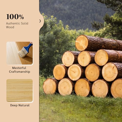 Image of 16 Inch Extra Deep Floating Shelves Set of 2-12 inch Wide Solid Paulownia Wood Wall Mounted Shelves, Natural Wood Finish, Heavy Duty Long Display Ledge for Kitchen, Living Room & Home Office