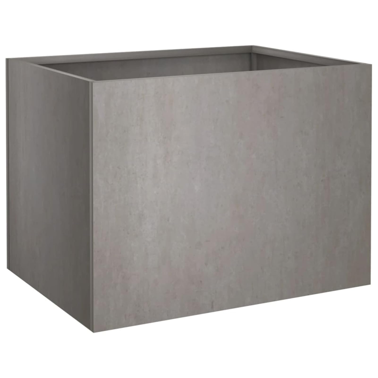 Szara skrzynka na kwiaty 62 x 47 x 46 cm stal corten, sadzarki, ogrodnicy zewnętrzni, pojemnik na kwiaty, skrzynka na kwiaty na zewnątrz, balkon, sadzarki, ogrodnicy zewnętrzni, pojemnik na