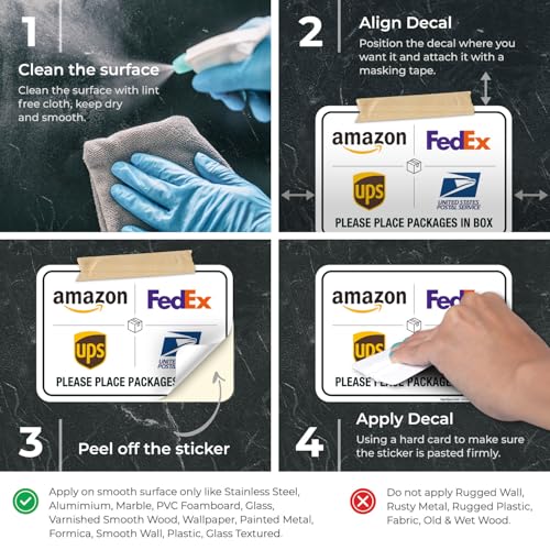 package delivery sign delivery instructions fedex amazon ups usps sign 10x7 inches 4 mil vinyl decal stickers weather resistant made in usa