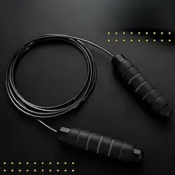 Corda de Pular Profissional Ajustável, Cabo de Aço, Alta Performance, Ideal para Crossfit e Double Under, 3 Metros, Preta