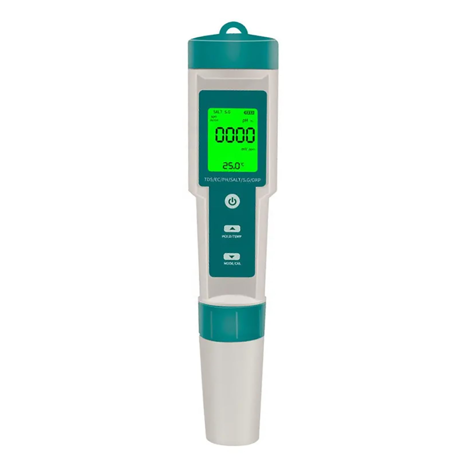 ERICAT 7 En 1 PH/ORP/EC/Salt/S.G/TDS/Temp Tester, Monitor De Calidad del Agua con Retroiluminación LCD, Resolución De 0,01 Y Rango De Medición De PH 0-14, Batería Extraíble, para Acuario