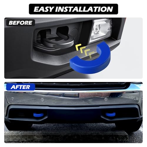 Image of Tow Hook Covers Fit for Chevy Silverado 1500 2007-2026 /GMC Sierra 1500 2007-2018, Customized Car Tow Hooks Compatible with Chevrolet Silverado 1500 Accessories 2007-2025 (Dark Blue)