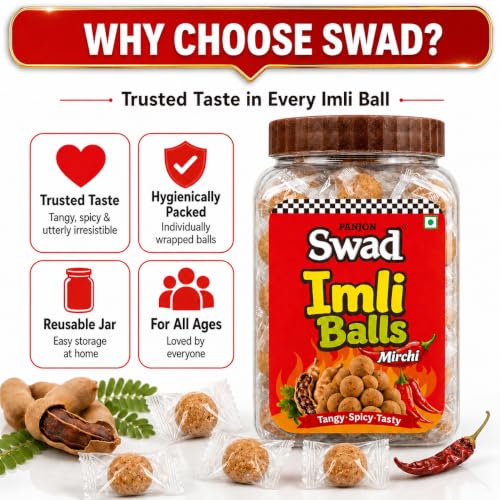 Image of Swad Mirchi Imli Balls Khatti Meethi Candy, Tangy Candy 220g (Pack of 1)