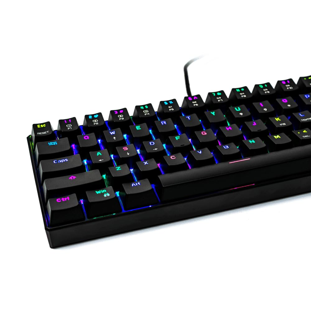 Teclado Mecânico Gamer MOTOSPEED CK61, RGB, Switch Outemu Azul, US
