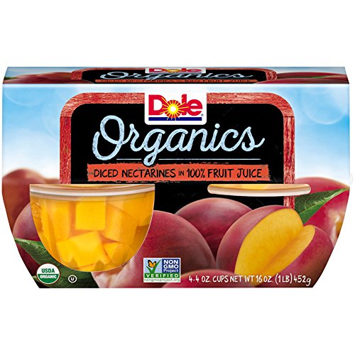 Dole Fruit Bowls, Organic Diced Nectarines in 100% Fruit Juice, 4oz, 24 cups