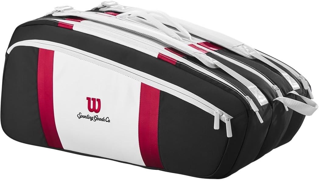Wilson Tennis Badminton Racket Bag COURAGE COLLECTION (College Collection) Holds 2 to 15 Racquets (Based on Medium Weight Racquets)