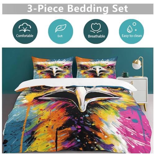 Parures de lit avec taies d'oreiller autruche 3D polyester - 6