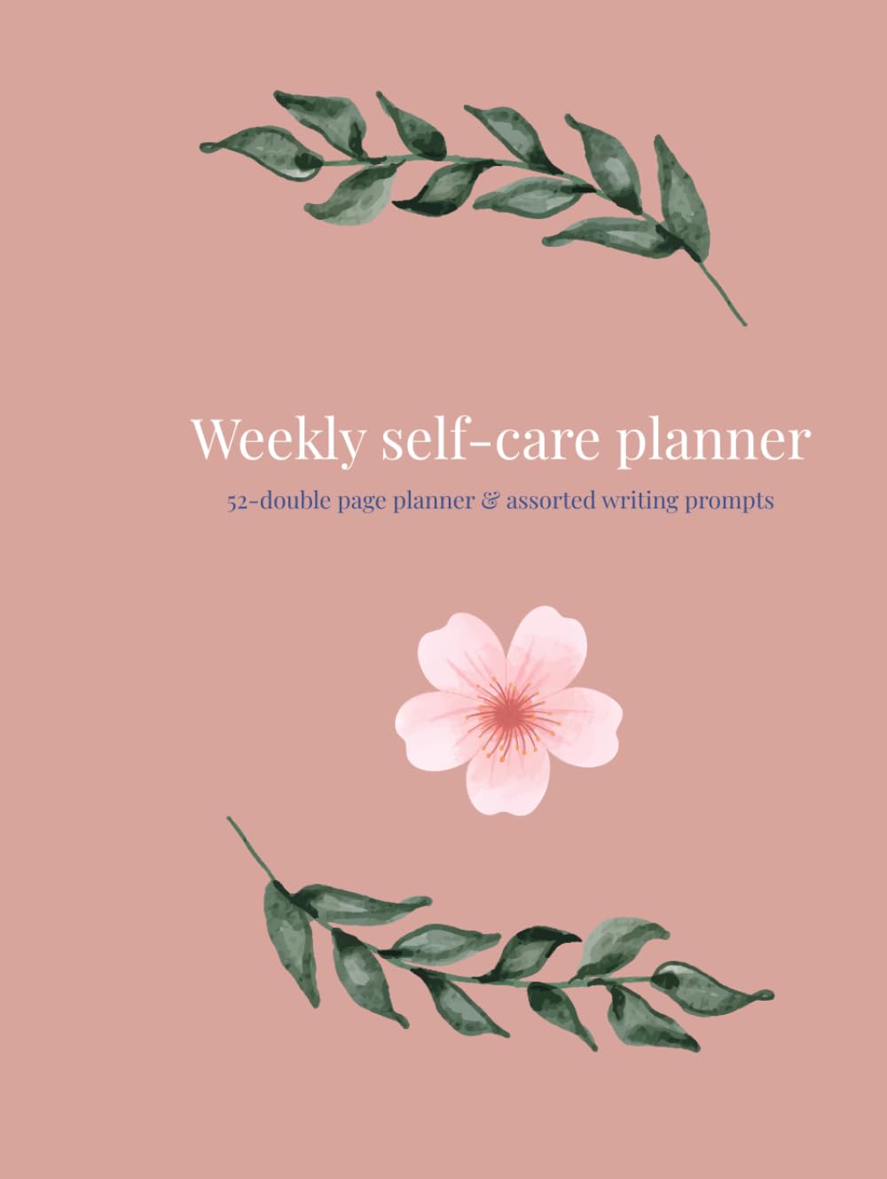 Weekly self-care planner carnet de bord 52 doubles pages écriture guidée