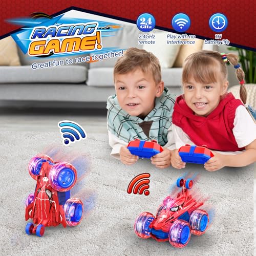 Braxel 360° Flips Remote Control Cars, Kids Toys for 3-12 Year Old Boy Gifts, Boys Toys age 3-9 Girls Birthday Presents, Monster Truck RC Car with LED Lights Outdoor Garden Game - Image 4