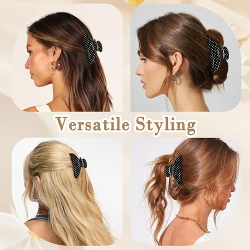 Pinza para cabello mujer acrílica negra ligera miniatura 4