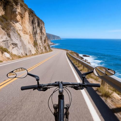 Homieway 1 Pair Bike Mirror Handlebar Mount, Dual Sport Mirrors, 360°Adjustable HD Bicycle Rear View Mirror, Scratch Resistant & Wide Angle, Fit for E-Bike, Mountain Bike, Scooter, Left+Right by Homieway - Image 5