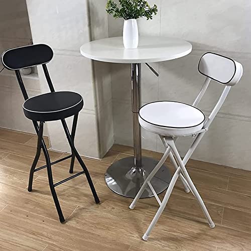Tabouret de bar pliable blanc 56 cm rembourré Lot de 2 - 3