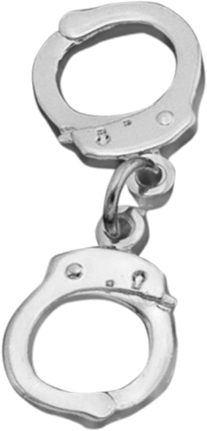 Mini Handcuff Tie Tac Silver Finish Police Uniform Pin