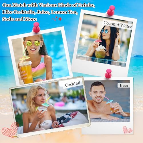 500 pitillos con sombrilla para fiesta tropical miniatura 4