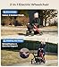 PAISEEC 2-in-1 Foldable Electric Wheelchair for Adults & Seniors, Easy Control and Folding, Lightweight Power Wheelchair Walker Combo, Airline-Approved, 18-Mile Range, Red, Right-Handed