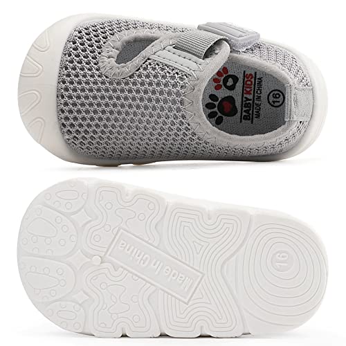 Toddler Shoes Baby Sneakers Girls and Boys Lightweight Breathable Mesh Beginner Walking Shoes 6 12 18 24 30 36 Months Grey2