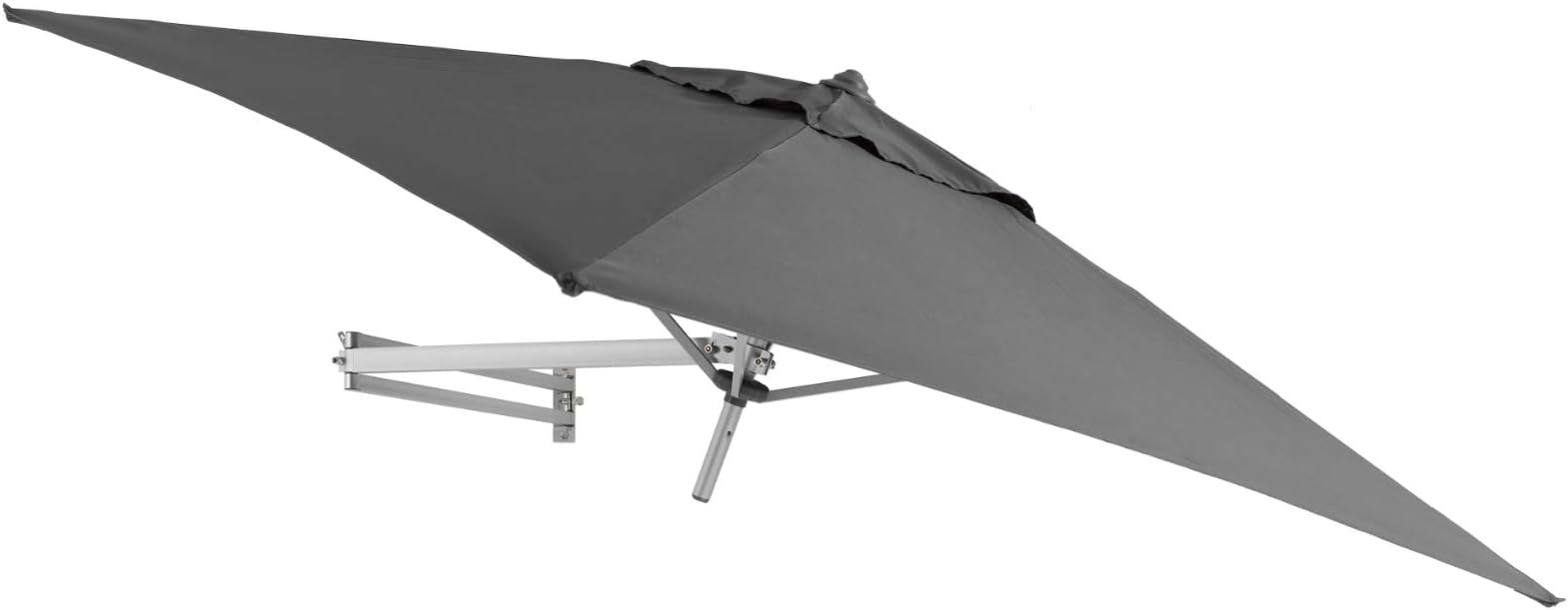 Easysol Wall Mount Parasol 200 x 200 cm – Aluminium Square Adjustable Tilt Parasol with Wall Mount Support