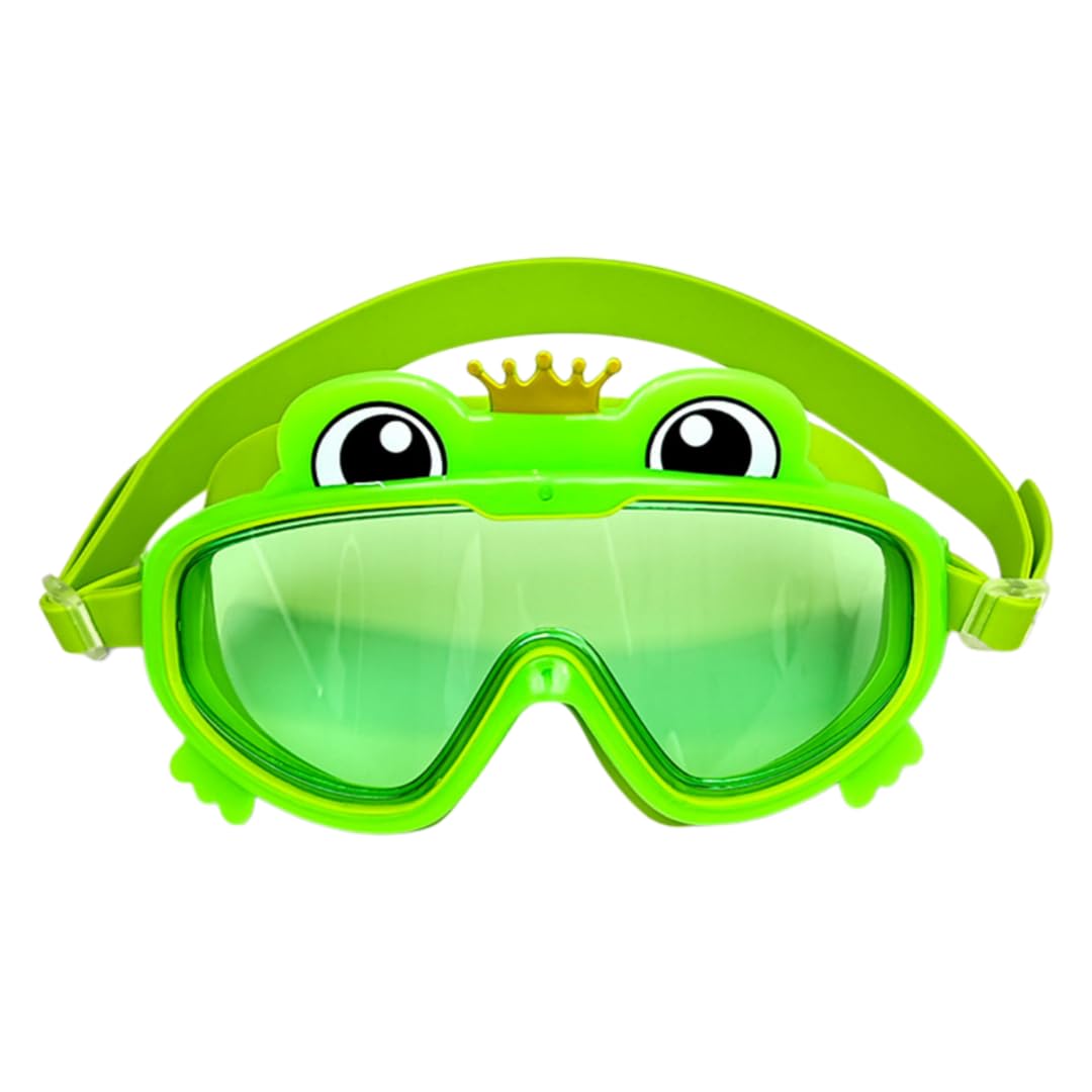 haetair Kids Swim Goggles - Cute Cartoon Design Waterproof Anti Fog Clear Vision Adjustable Swimming Goggles for Boys Girls Age 3 to 6 (frog)