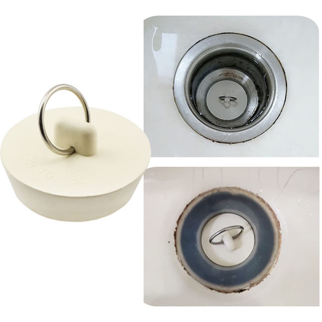 ANBOO 2 stuks badkuipstoppen 42-46 mm, universele stop voor badkuip, wastafel en spoelbak, zwart, kunststof ANBOO 2 stuks badkuipstoppen 42-46 mm, universele stop voor badkuip, wastafel en spoelbak, zwart, kunststof