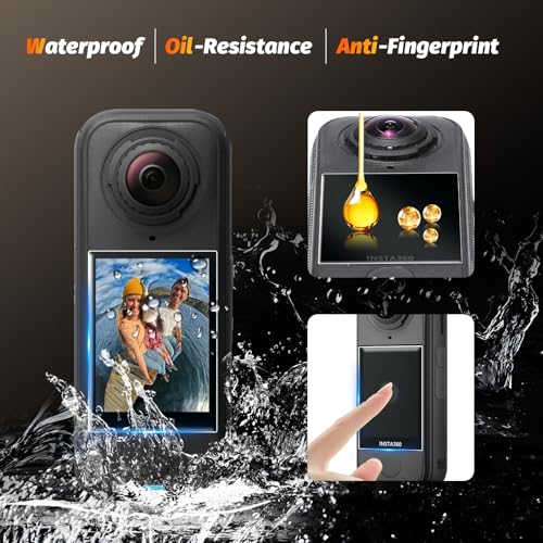 Image of AMAZEAR Screen Protector for Insta360 X4 Air Accessories (3-Pack), Tempered Glass LCD Screen Film, Camera Accessories Protective Cover for Insta 360 X4 Air, Ultra HD, 9H Hardness, Anti-Scratch