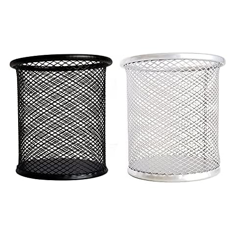 2pk Metal Pen Pot 9cm - Mesh Pencil Pot Desk Organiser - Multifunctional Pen Holders Desk Tidy - Desk Accessories & Storage Products, Stationary Supplies, Stationery Organisers, Office Stationery Cover
