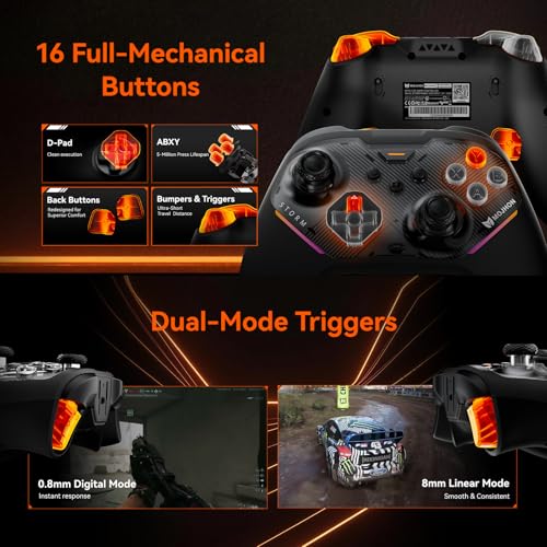 Image of BIGBIG WON Storm(Gale2) Wireless PC Controller, Bluetooth Gaming Controller 2000Hz Polling Rate, Near-Zero Latency, TMR Sticks, Hall & Micro-switch Triggers, 16 Mechanical Buttons, 4 Customizable Back Paddles, for Windows PC /Switch 2 /Switch /Android /IOS