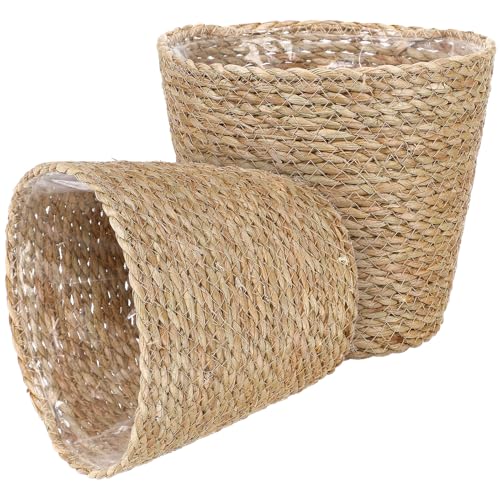 DIYEAH 2 Stück Handgeflochtene Pflanzkörbe aus Seegras Natürliche...