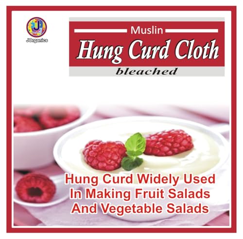 Image of JOrganics Muslin Hung Curd Cloth, Bleached Cotton, 1 x 1 Metre