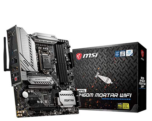MSI - MAG B460M Mortar Wi-Fi - Scheda madre Arsenal Gaming (10th Gen Intel Core, LGA 1200 Socket, SLI/CF, doppio slot M.2, 2.5G LAN, Wi-Fi 6, DP/HDMI)