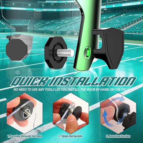 Image of KUBQLIG Football Helmet Visors, Clear and Tinted, 1 or 2 Pack | Clear and tinted options for many youth and adult facemasks with installation hardware