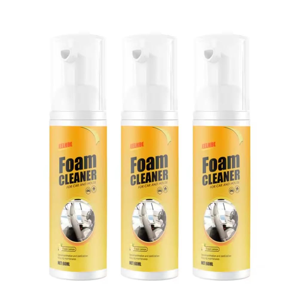 Detergente in schiuma multiuso per auto, detergente professionale per interni auto, spray multiuso in schiuma, rimozione pelle e tessuto, per vari interni di veicoli, uso domestico ed