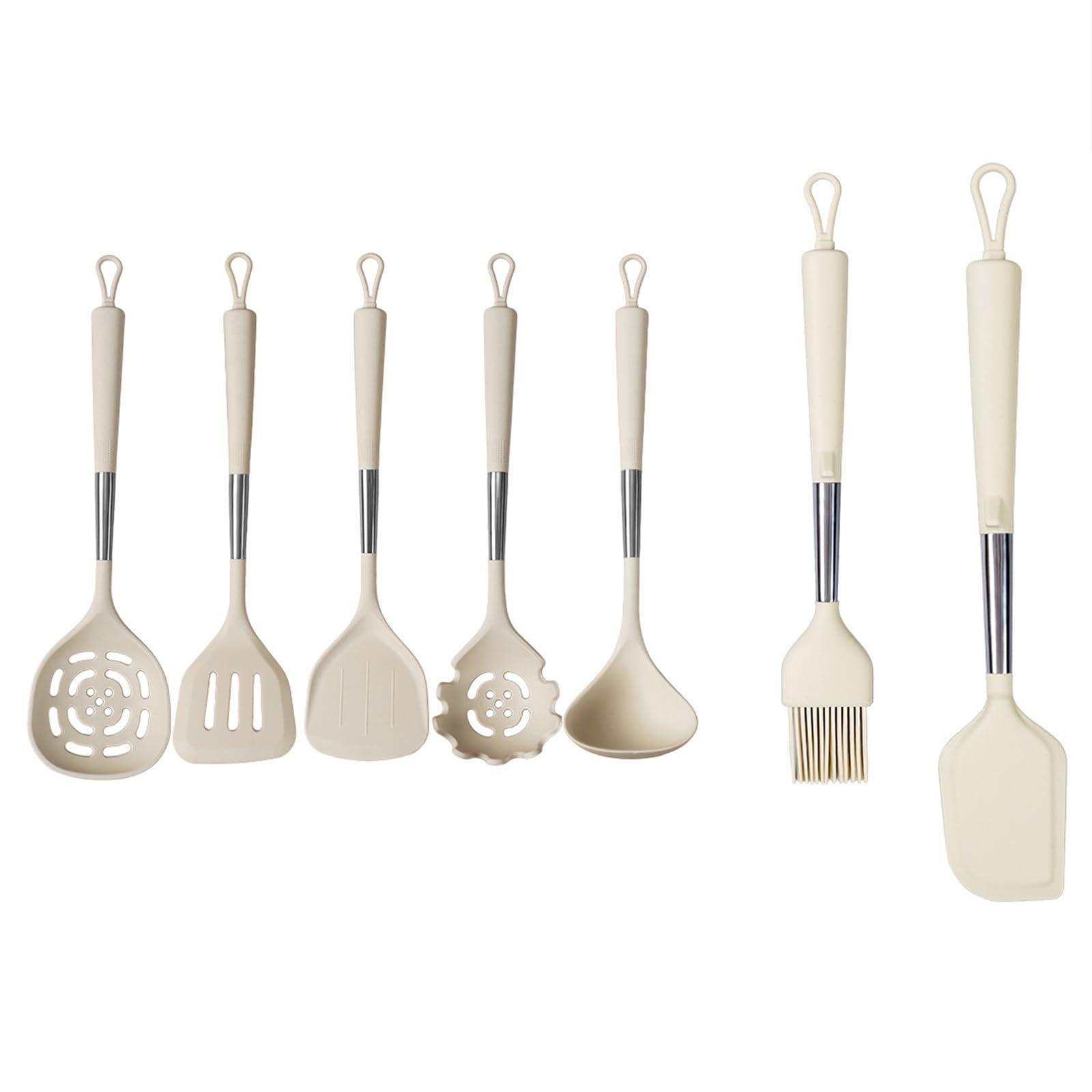 Küchenhelfer Set, Silikon Kochutensilien Kochbesteck Set, Hitzebeständiger Kochgeschirr,Antihaft Kochset Küchenutensilien, Spülmaschinenfest 7 Teiliges