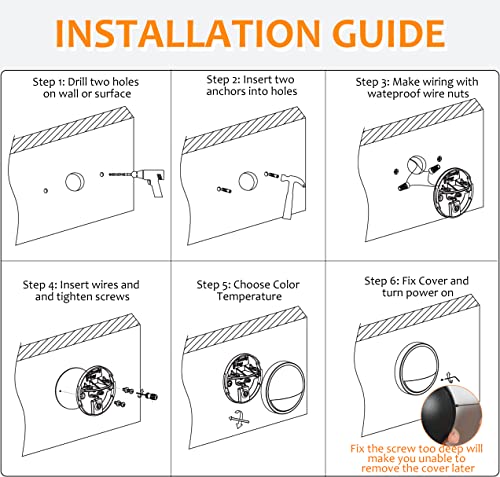 Cloudy Bay CBDL93CWH-6PK [6 Pack] 3Cct Low Voltage Led Deck Lights Outdoor,2700K/3500K/5000K Selectable,Landscape Step Stair Railing Fence Light Wired,3W,12V-24V Ac/Dc Deck Lighting Fixtures,White thumb #5