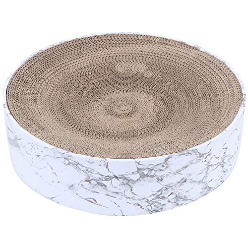 Pssopp Tablero para rascar para Gatos, Papel Corrugado Redondo, rascador para Gatos, cartón, Almohadilla para rascar reciclable, sofá Cama para Gato