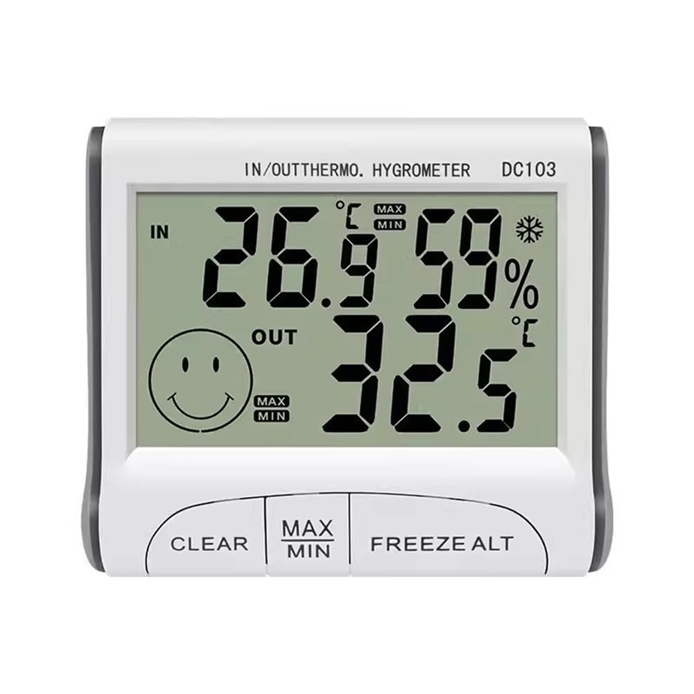 Jnchdghwa As Shown Indoor Thermohygrometer Temperature And Humidity Meter Large Screen Display Frost Alarm Clock Thermometer