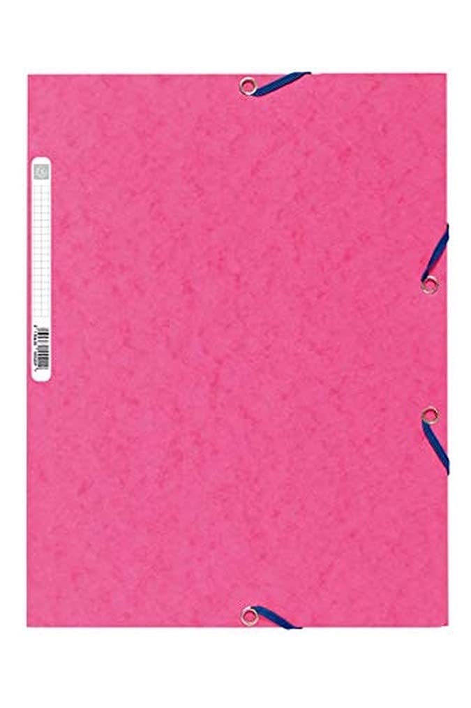 Exacompta 25er Pack Einschlagmappe EUROPA. Aus Karton DIN A4 mit 2 Gummizügen und 3 Klappen rosa Sammelmappe Dokumentenmappe ideal für Büro und Schule