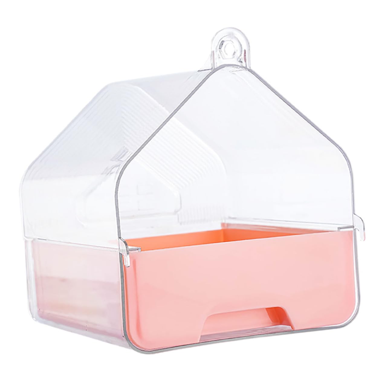 VANZACK Transparent Hanging Bird Bathtub for Cockatiels and Small Birds Easy Clean Drawer Design Portable Pet Tub Accessory for Birdcage Promotes Healthy and Comfort