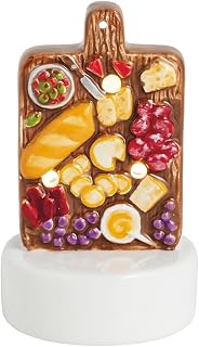 Mud Pie Brown Ceramic Charcuterie LED Sitter