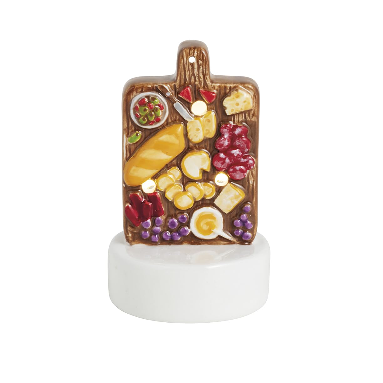 Charcuterie LED Mud Pie en céramique marron pour buffet