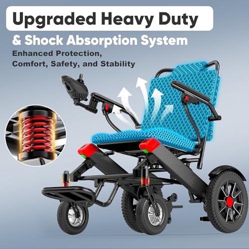 Image of Electric Wheelchair for Adults, 24Miles Travel Range Heavy Duty Motorized Wheelchair for Seniors, Max Support 350lbs, All Terrain Power Wheelchairs for Home & Outdoor, Airline Approval