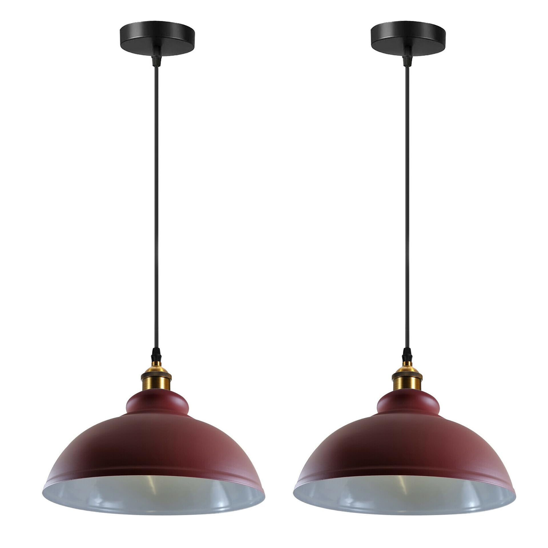 DC VOLTAGE Vintage Single Way Industrial Ceiling Pendant Lighting Metal Dome Shade Adjustable Hemp Rope Hanging Light is Perfect of Kitchen, Restaurants, Offices