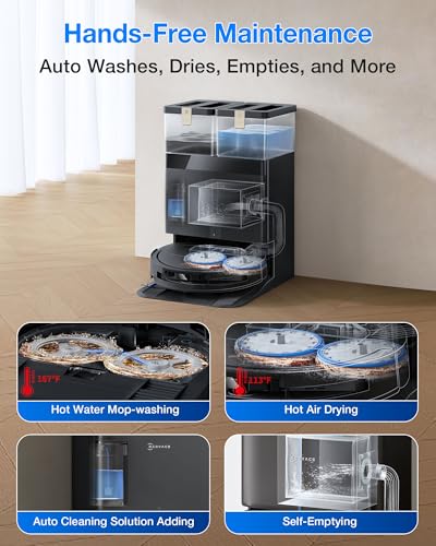 Image of ECOVACS DEEBOT T50S PRO Omni Robot Vacuum and Mop, 25,000 Pa Suction, ZeroTangle 3.0 Anti-Tangle, TruEdge 2.0 Extendable Brush & Mop, AIVI 3D Obstacle Avoidance, Auto Mop Wash & Dry, Self-Emptying