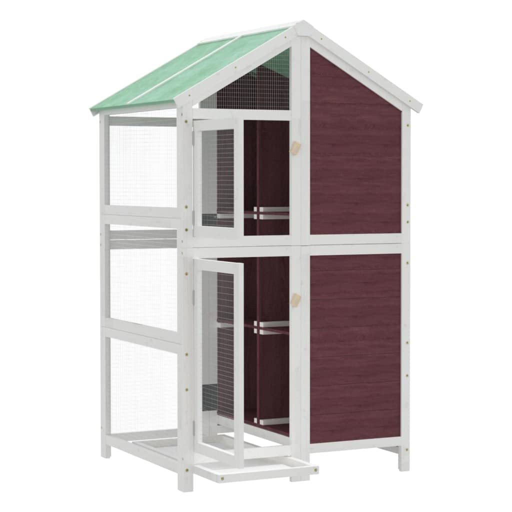 Casita para pájaros Madera Maciza Pino Color Moca Madera Natural para PáJaros 97x81x152 cm