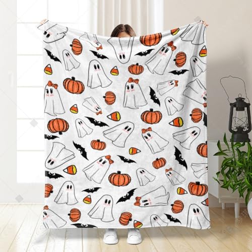 Couverture flanelle Halloween citrouille plaid doux canapé chaise - 3